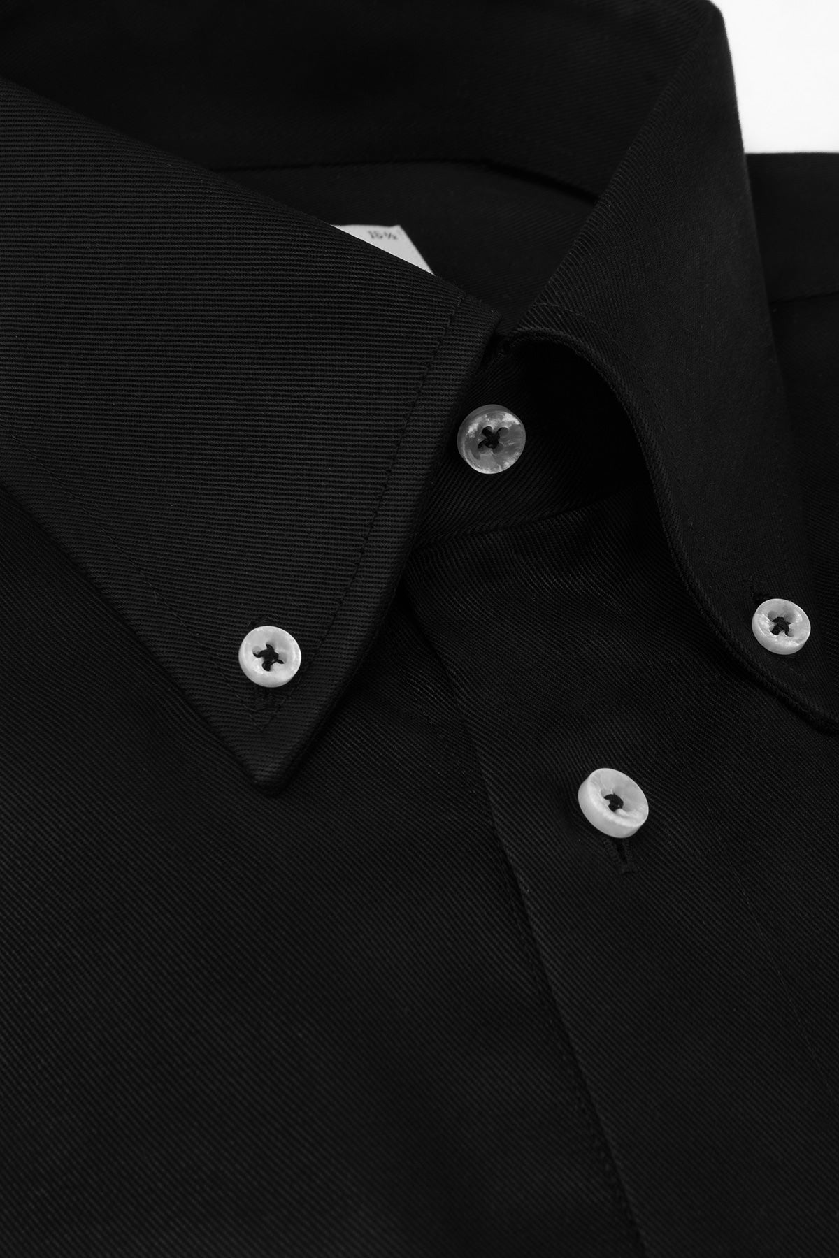 Black button down tencel regular fit shirt