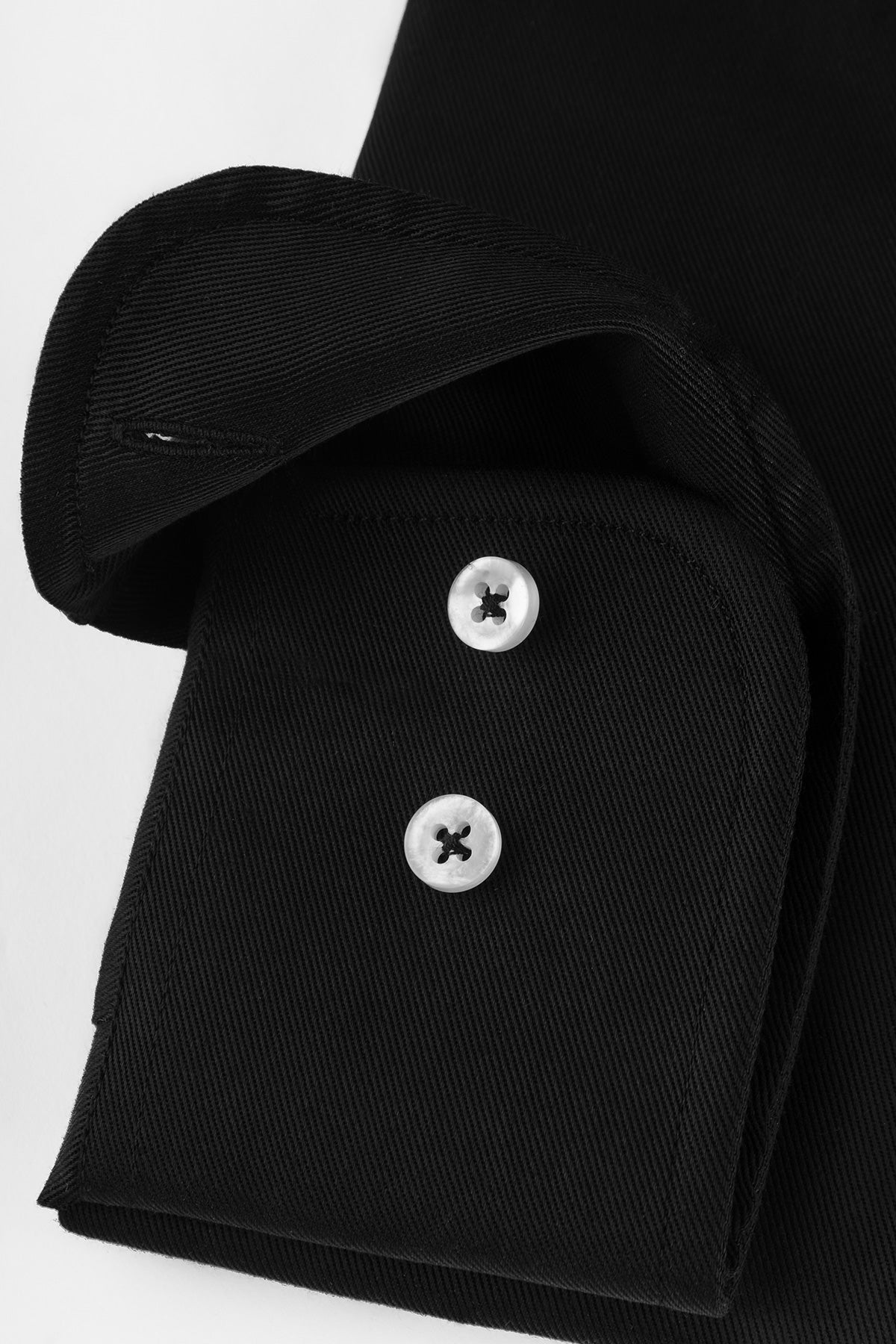 Black button down tencel slim fit shirt