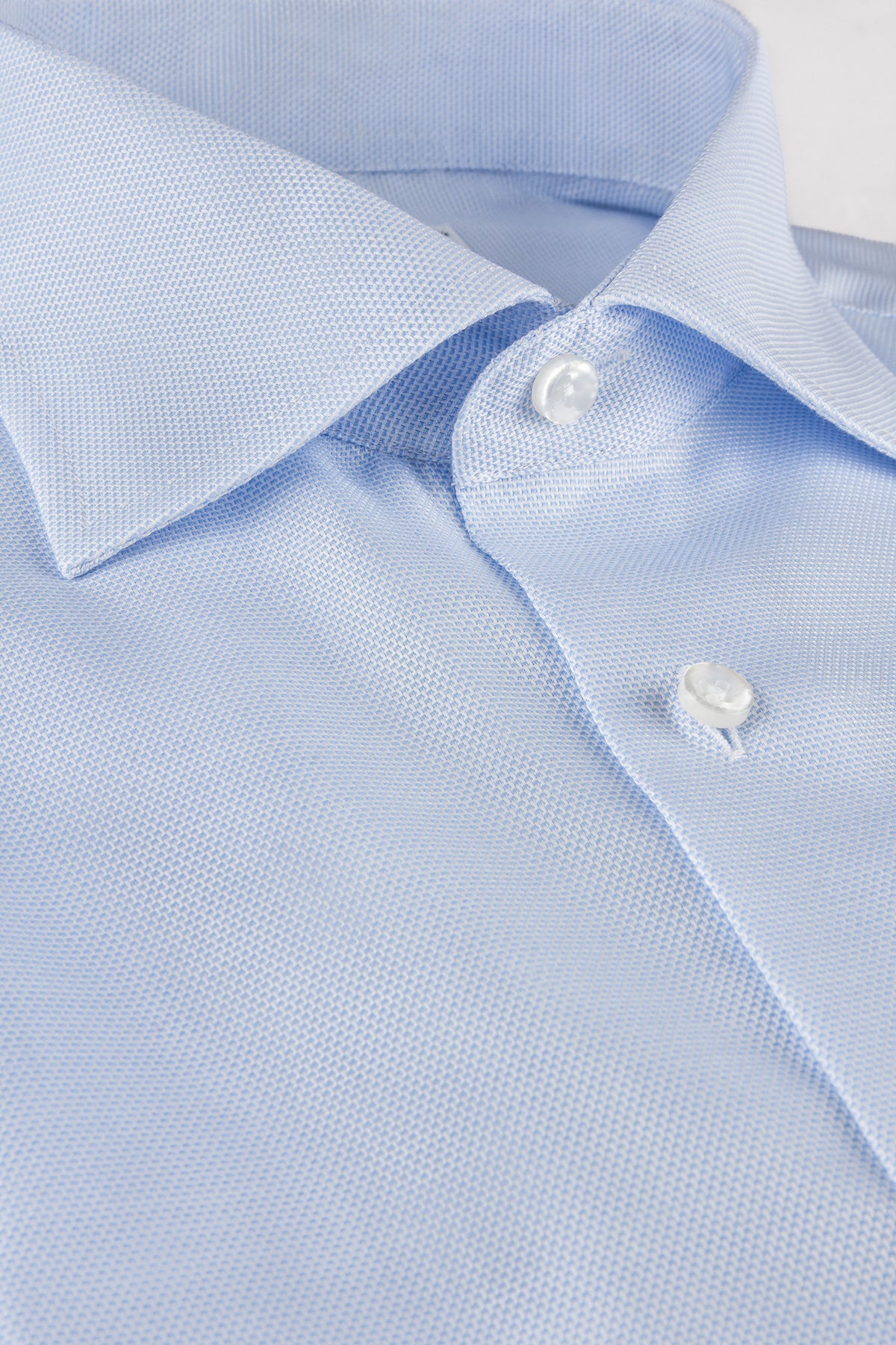 Light blue microstructure regular fit shirt