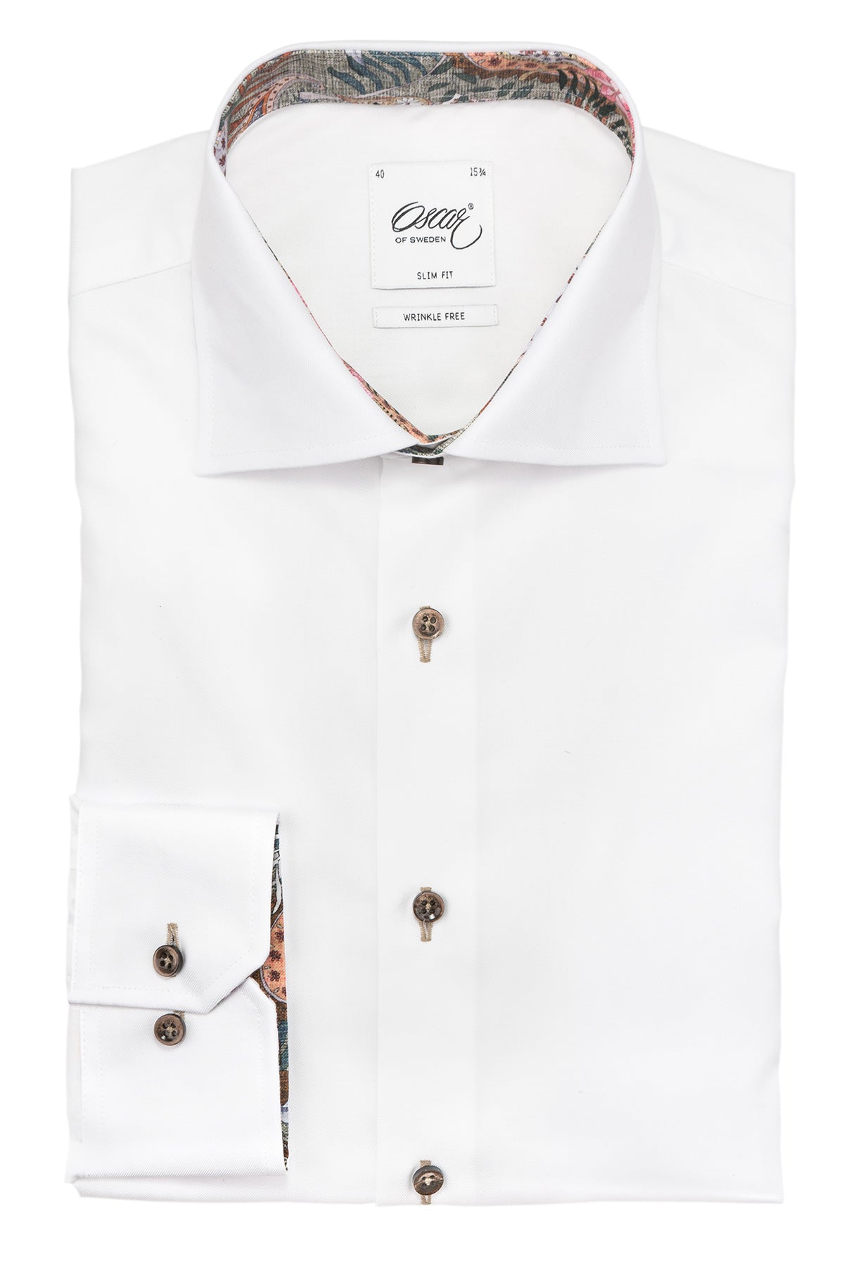 White slim fit shirt with contrast details