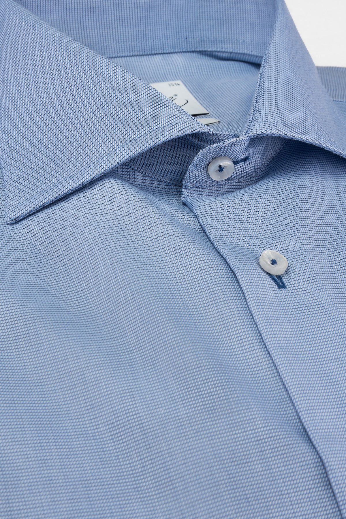 Blue microstructure regular fit shirt