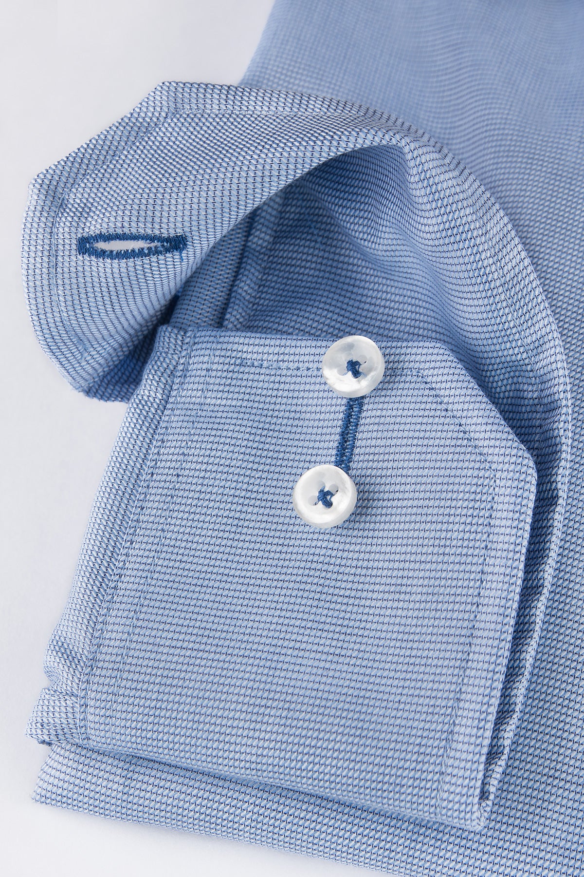 Blue microstructure regular fit shirt