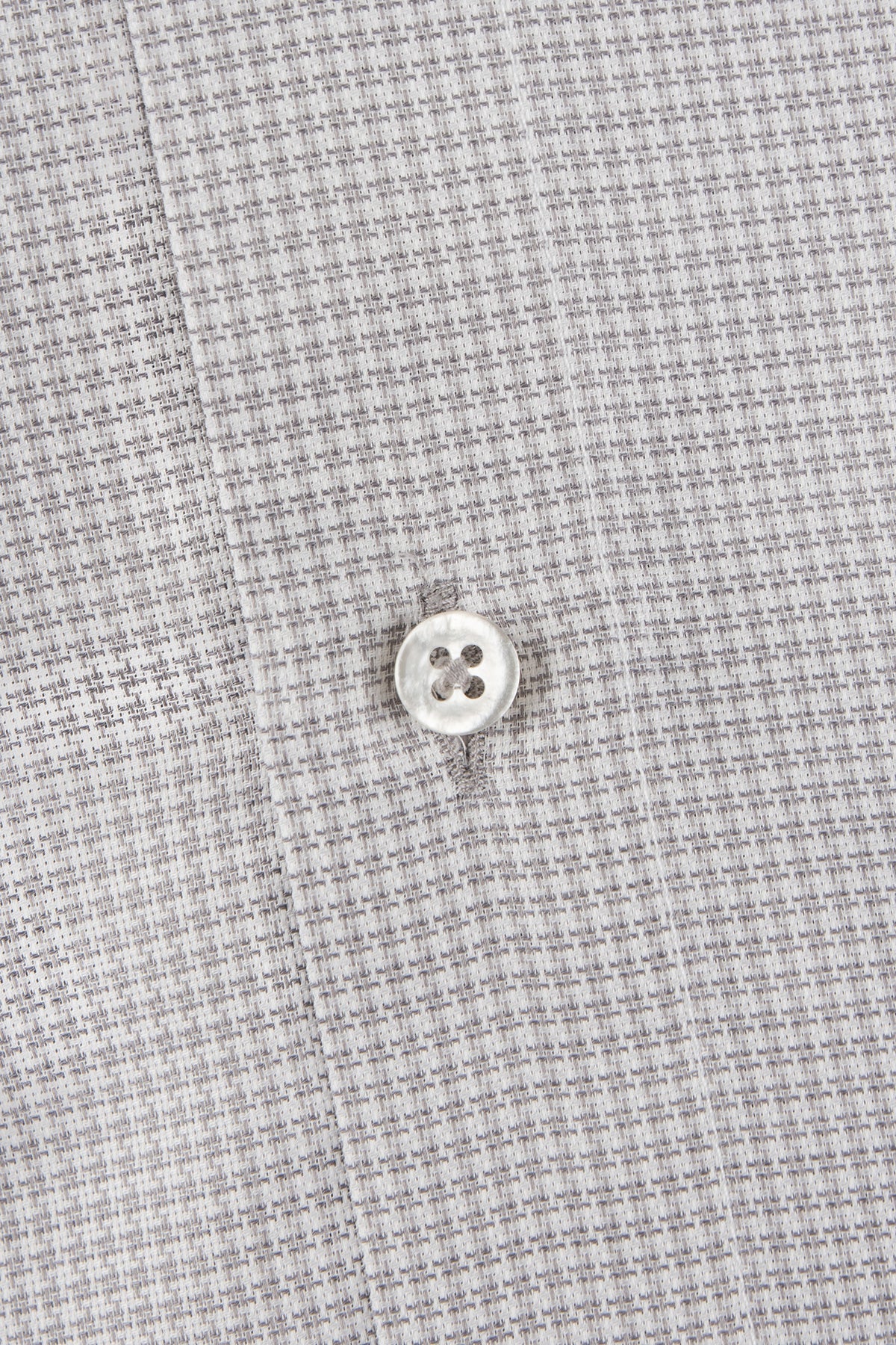 Grey houndstooth button down regular fit shirt