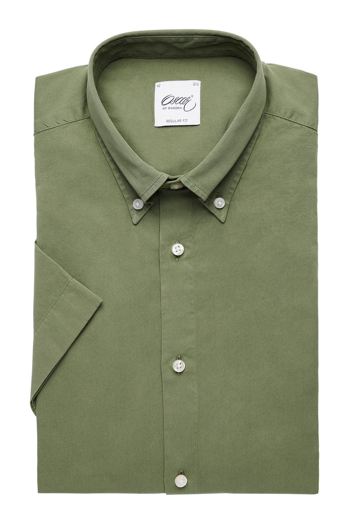 Green washed short sleeve regular fit shirt
