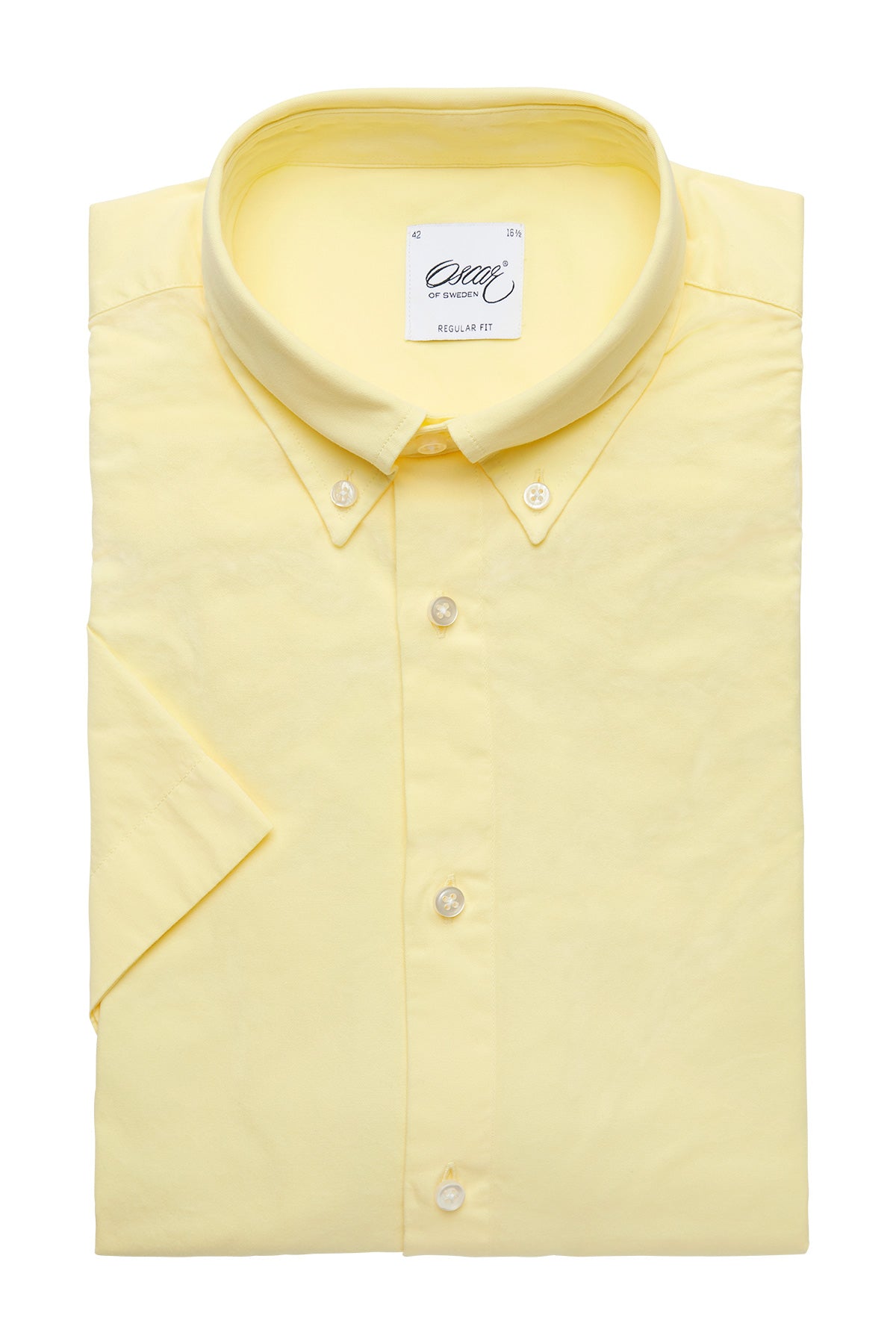 Yellow washed short sleeve regular fit shirt