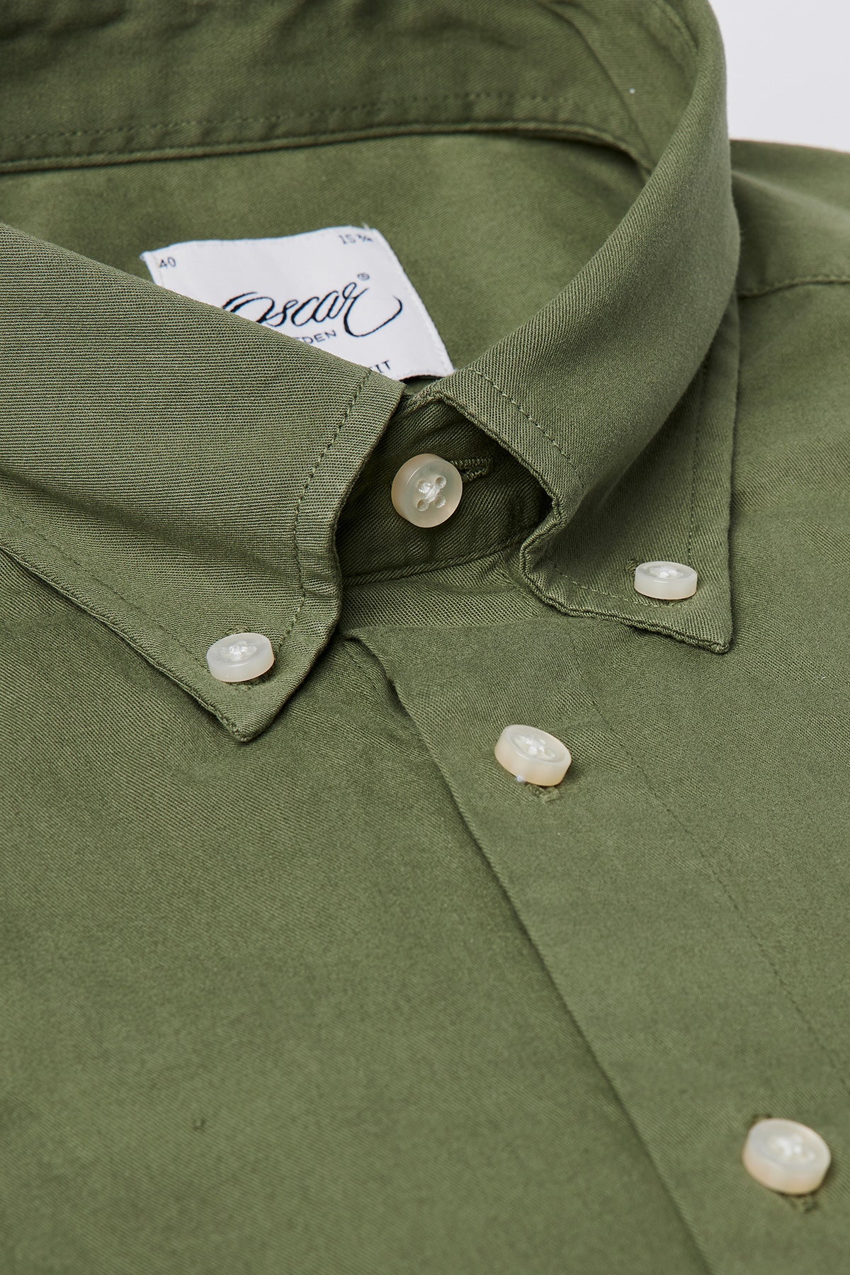 Green washed button down regular fit shirt