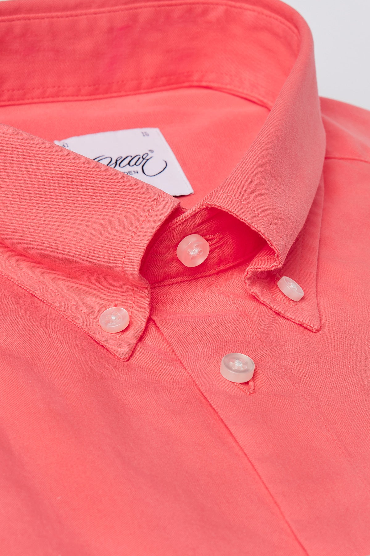 Pink washed button down regular fit shirt