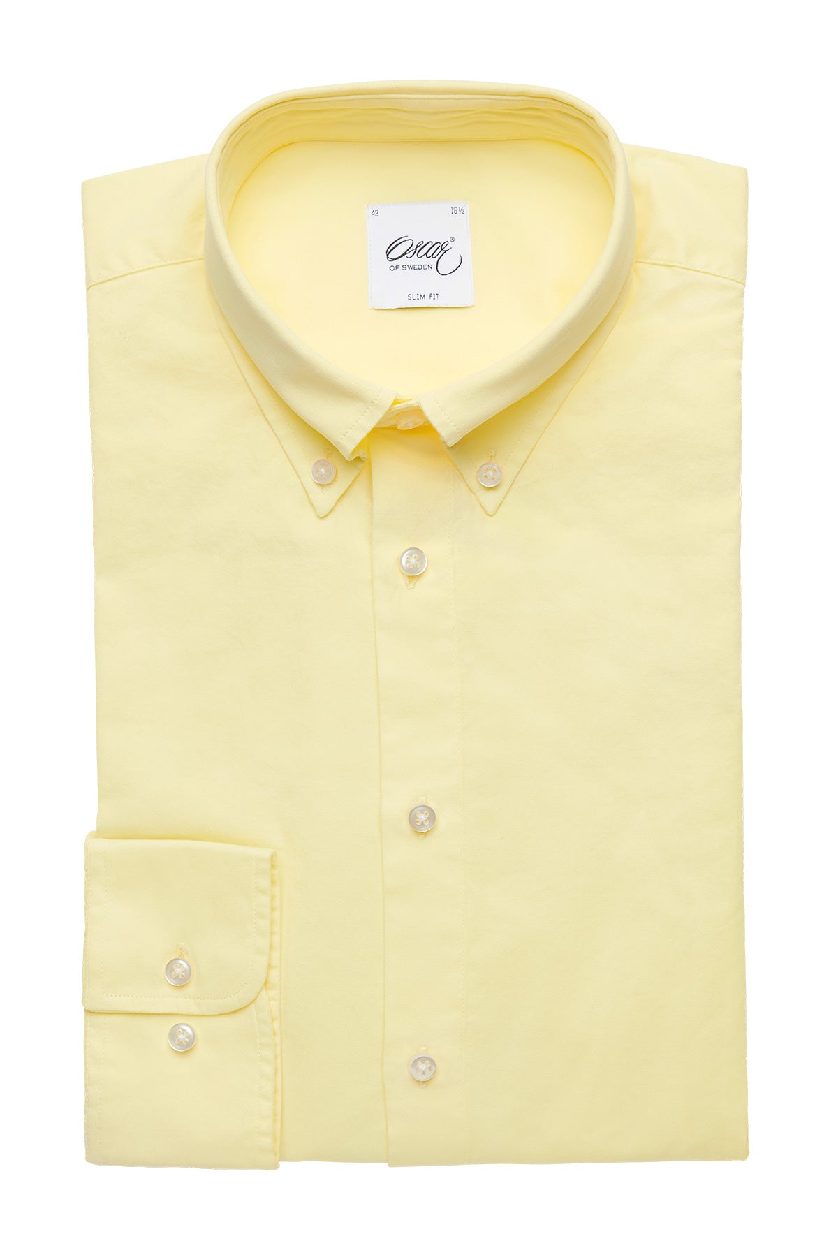 Yellow washed button down regular fit shirt