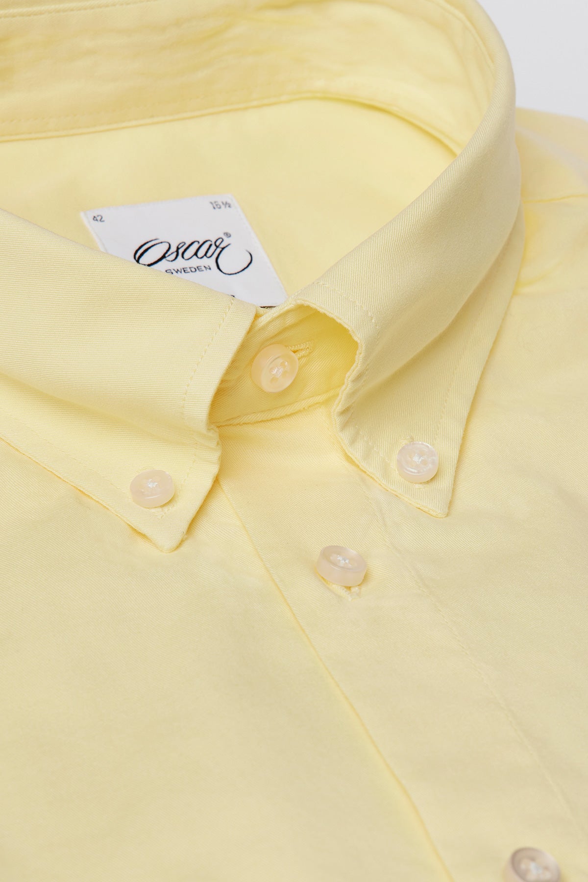 Yellow washed button down slim fit shirt