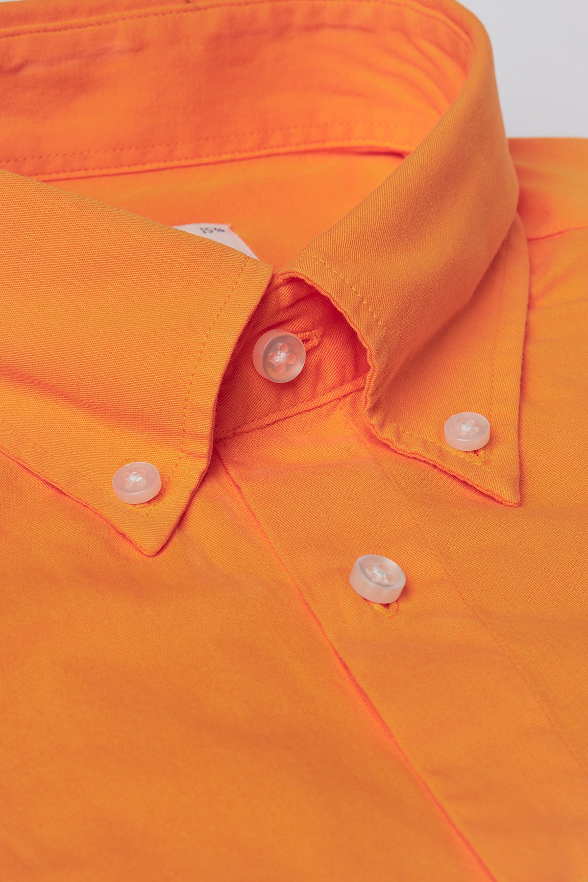 Orange washed button down regular fit shirt