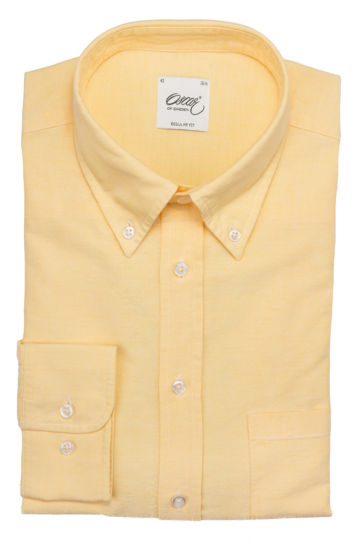 Yellow button down oxford regular fit shirt