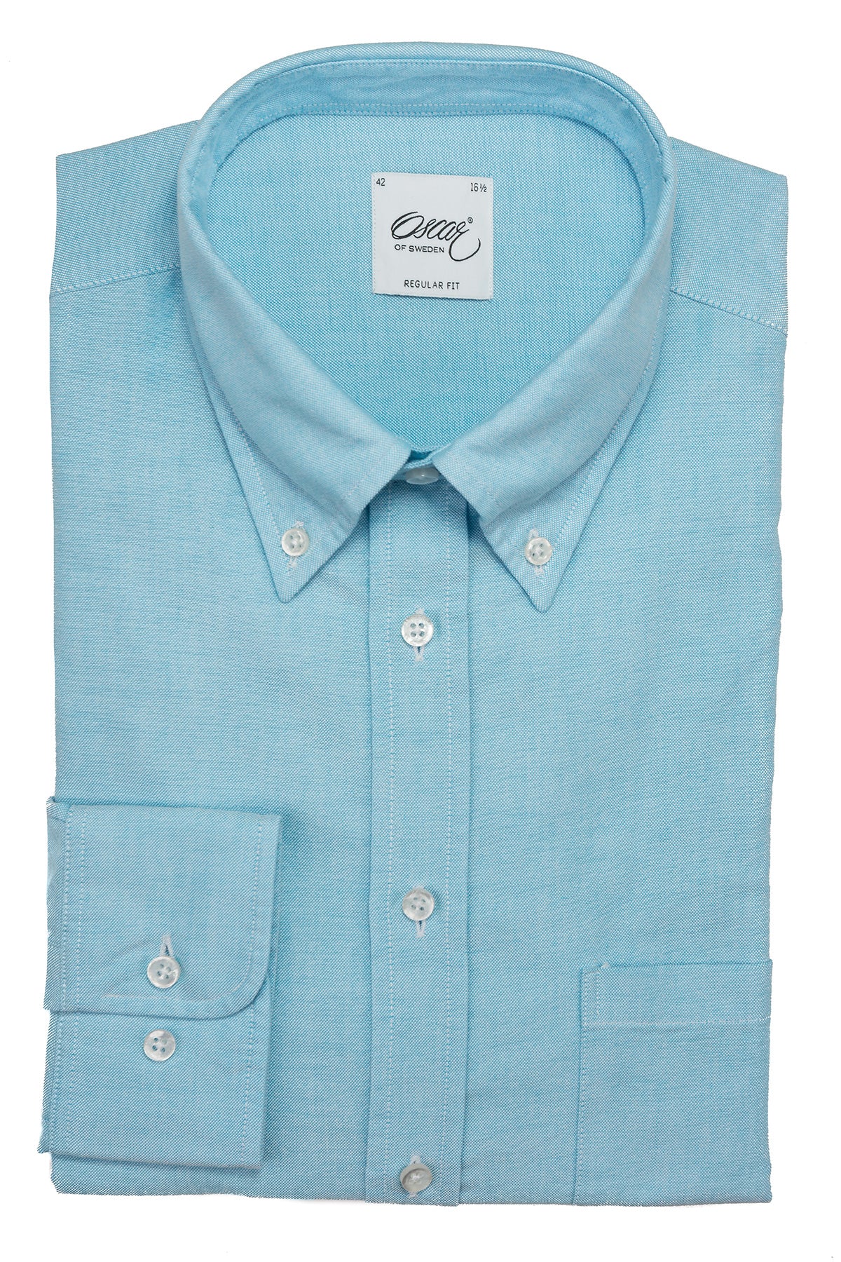 Turquoise button down oxford regular fit shirt